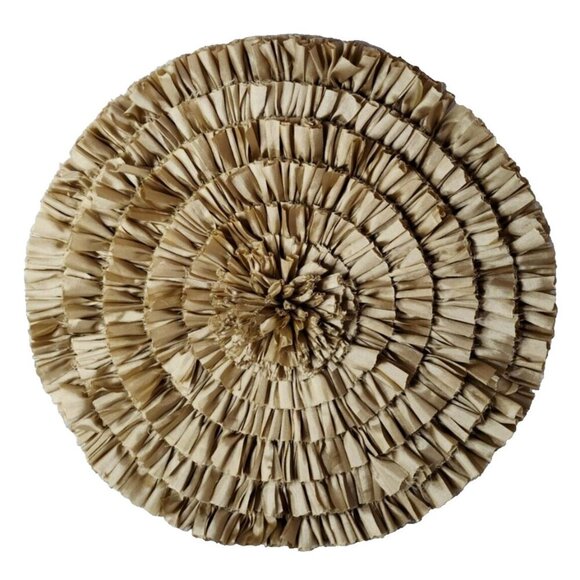 Unique Round Layered Fabric Flower Design Wall Art Hanging Cottagecore Decor - Picture 1 of 6